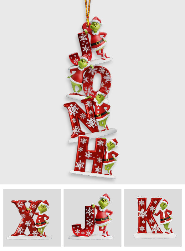 Perfect Green Monster Name Letter - Personalized Stole Christmas Transparent Ornament
