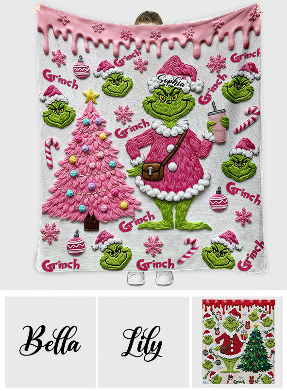 Merry Grinchmas - Personalized Stole Christmas Blanket