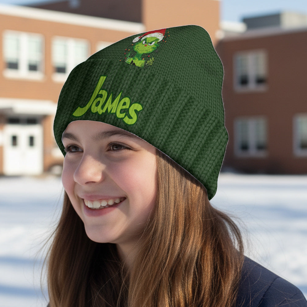 Green Light of Grinchmas - Personalized Stole Christmas Beanie Hat