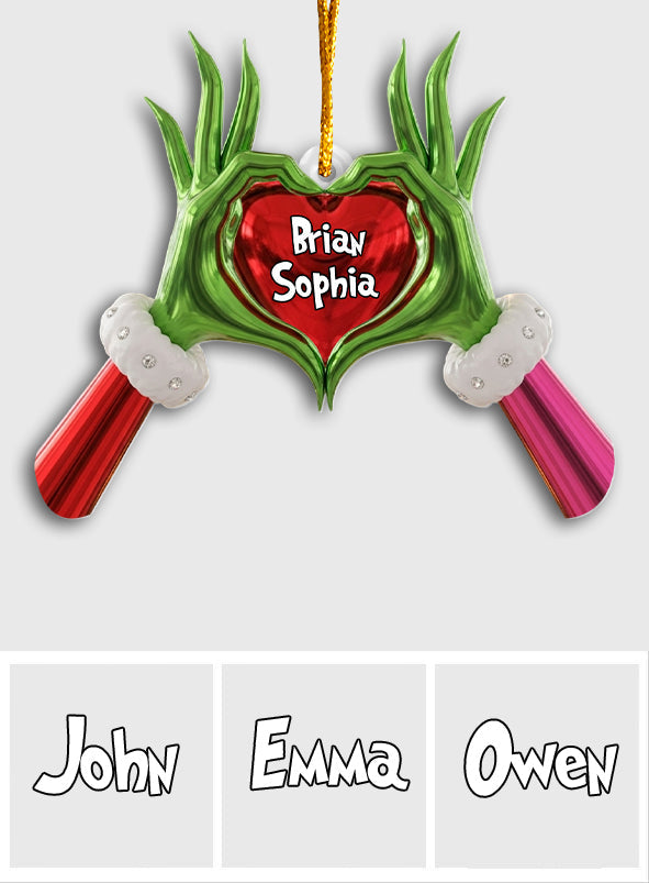 Couple Grinchmas - Ornement de Noël personnalisé en étole