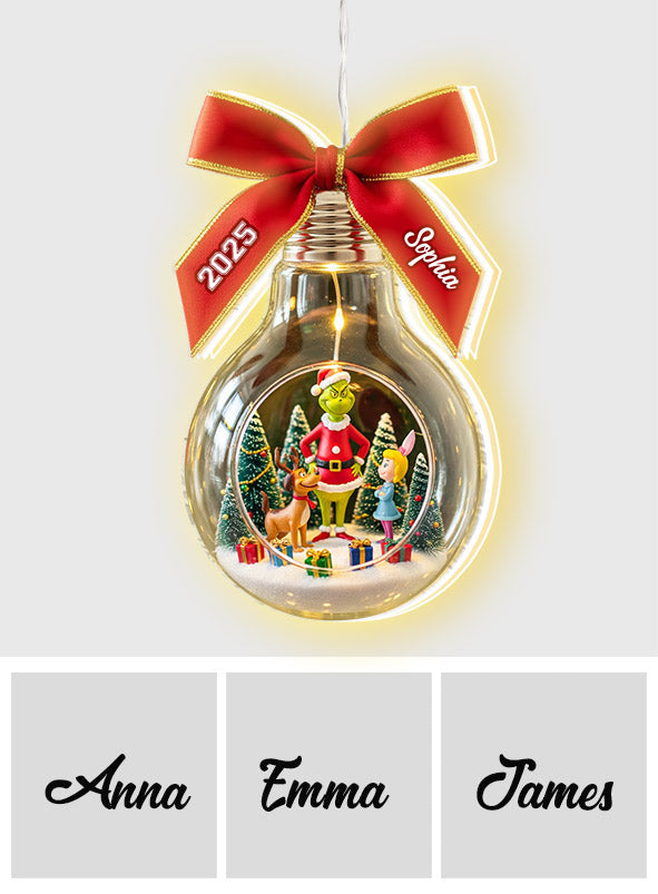 Joyeux Grinchmas - Étole de Noël personnalisée avec lumière LED