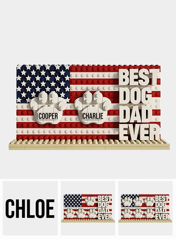 Meilleur papa de chien au monde - Plaque acrylique personnalisée en forme de chien