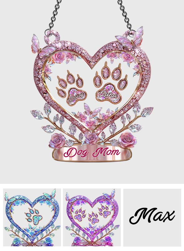 Fur Mama - Décoration attrape-soleil personnalisée pour fenêtre en forme de chien