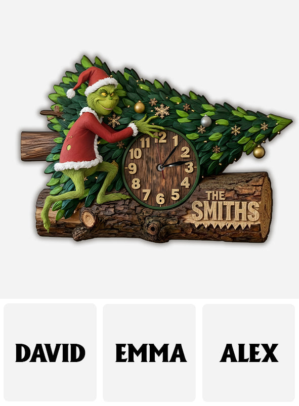 Stole the Tree and the Time - Personalized Stole Christmas LED Light Wall Clock