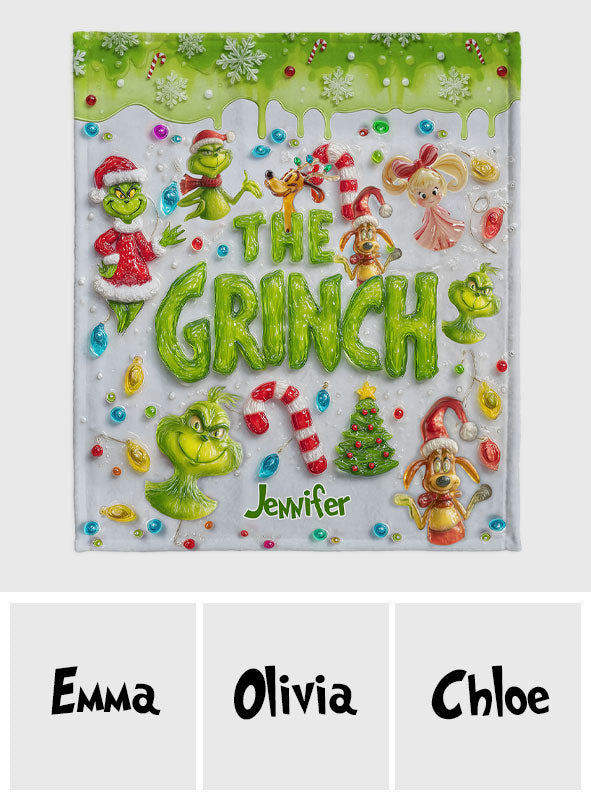 Merry Greenmas - Personalized Stole Christmas Blanket