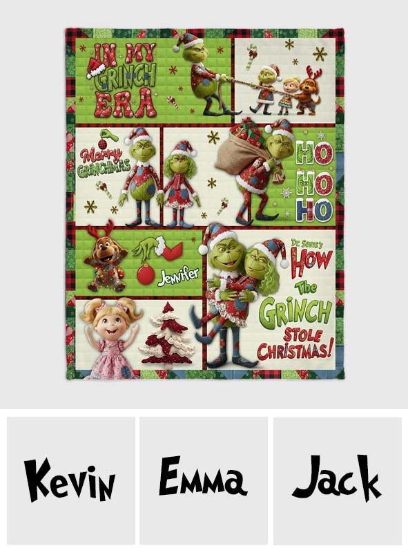 Couverture de Noël personnalisée avec le Grinch, le monstre du film classique de Noël