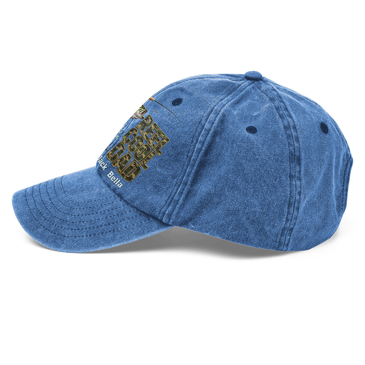 Papa cool - Casquette en jean délavé personnalisée pour la pêche