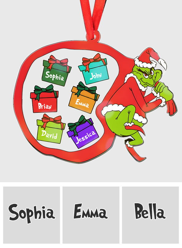 Grichmas 2025 - Personalized Stole Christmas 3 Layered Shaker Ornament