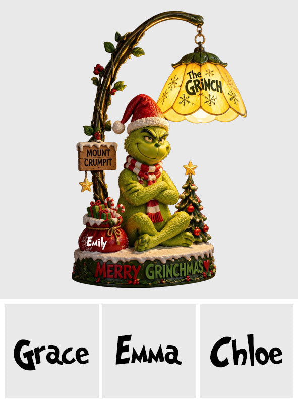 Merry Grinchmas - Personalized Stole Christmas Bookshelf Lamp