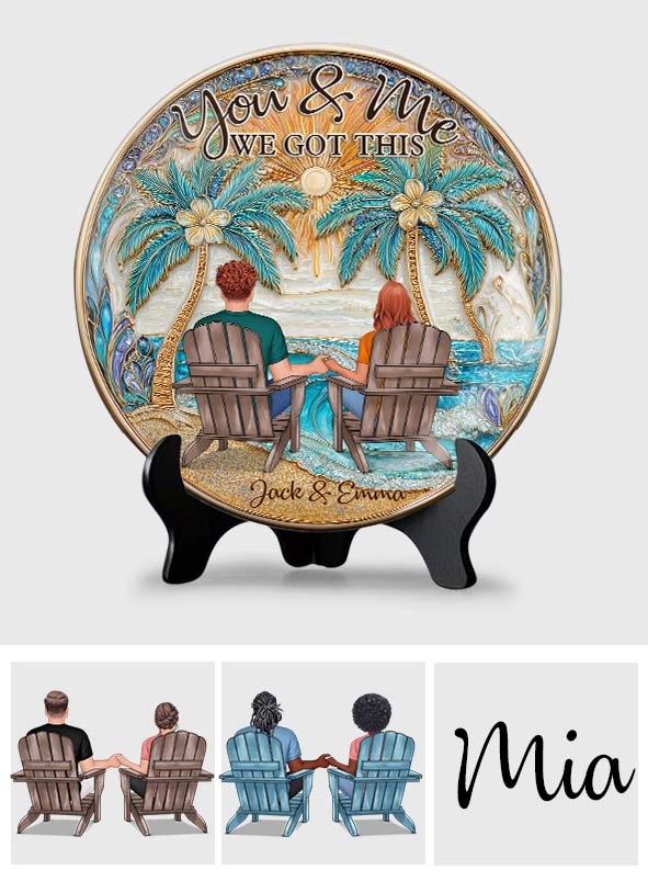 Toi et moi, on gère ça - Assiette ronde en céramique personnalisée pour couple