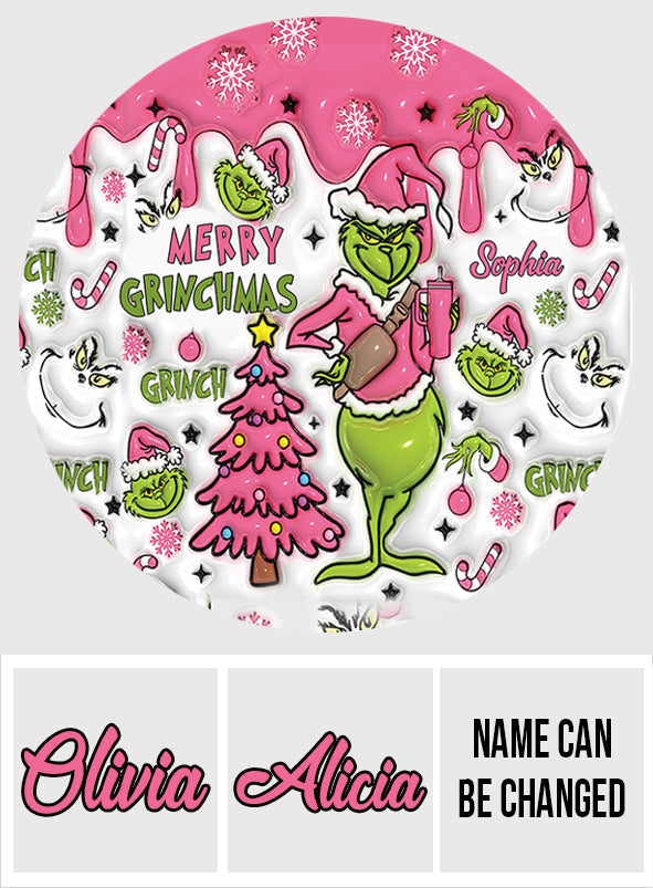 Merry Grinchmas - Personalized Stole Christmas Round Rug