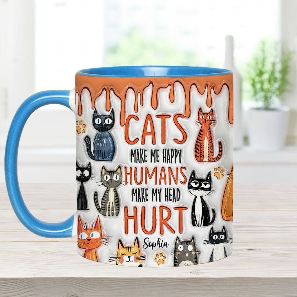 Les chats me rendent heureuse - Mug personnalisé à motif chat