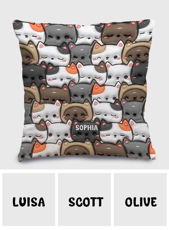 Oui, j'ai besoin de tous ces chats - Coussin décoratif personnalisé pour chats