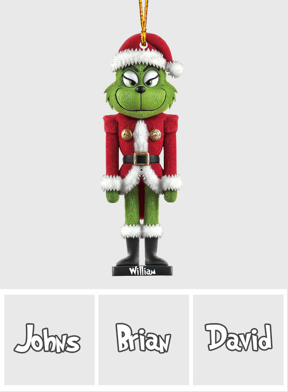 Grinchy Cracker - Ornement de Noël personnalisé en forme d'étole