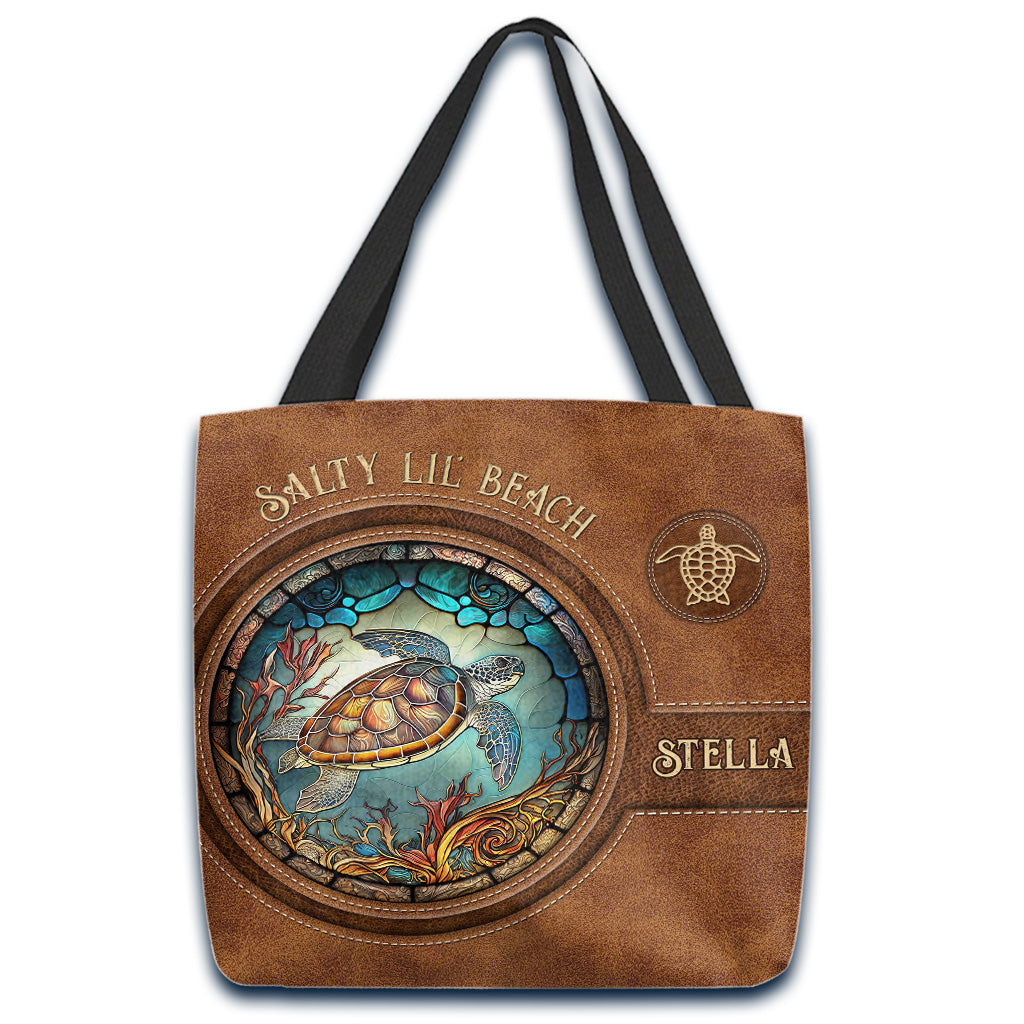 Sac fourre-tout personnalisé Tortue en vitrail