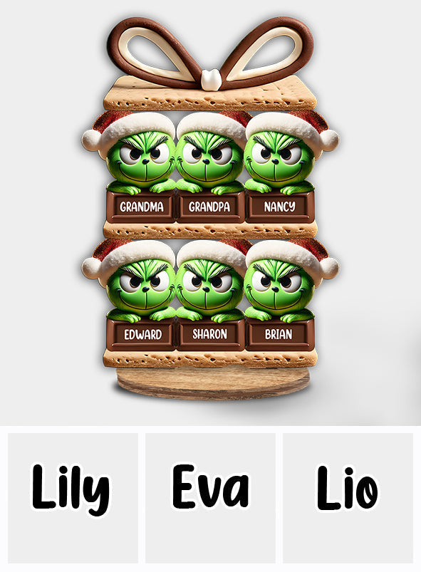 Cadeaux de Noël Grinch pour la famille, les amis et les collègues - Plaque en bois personnalisée avec étole de Noël