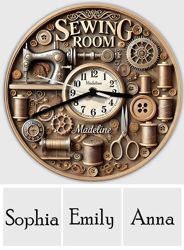 Horloge de couture - Horloge murale de couture personnalisée