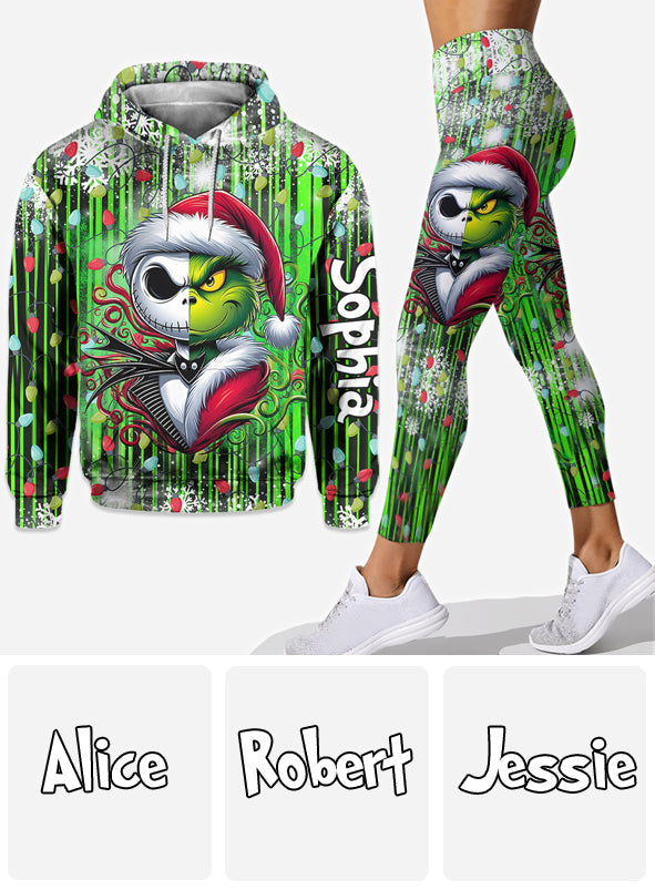 Joyeux Noël ! - Sweat à capuche et legging personnalisés avec étole de Noël