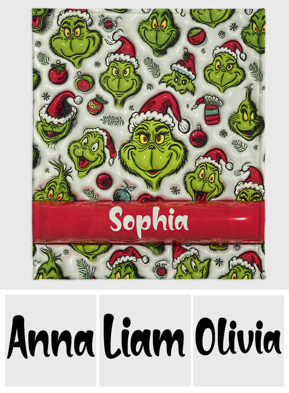 Couverture de Noël personnalisée Green Character - Étole