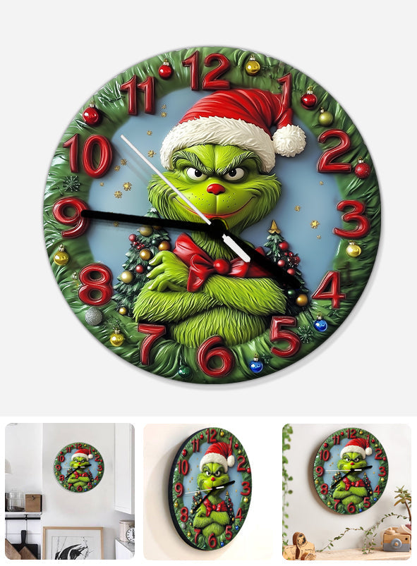Joyeux Grinchmas - Horloge murale « Noël volé »