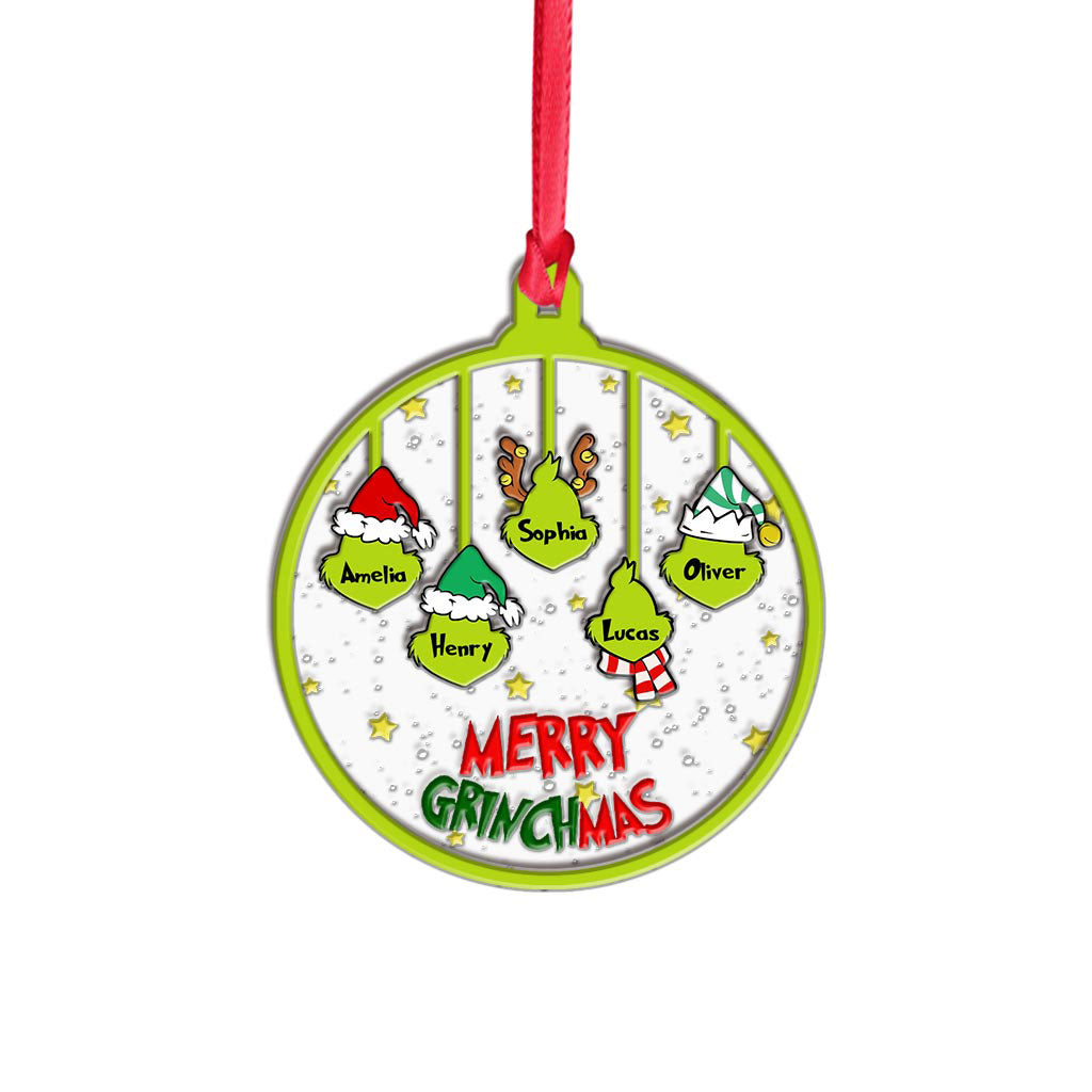 Merry Grinchmas - Personalized Christmas Stole Layers Mix Ornament