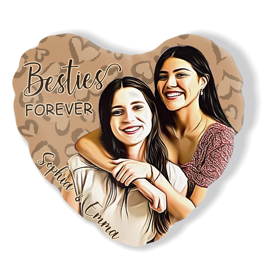 Besties Forever - Personalized Bestie Shaped Pillow