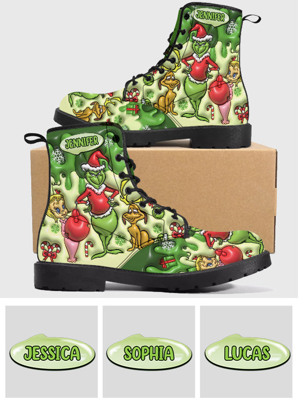 Joyeux Noël - Étole personnalisée Bottes de Noël en cuir