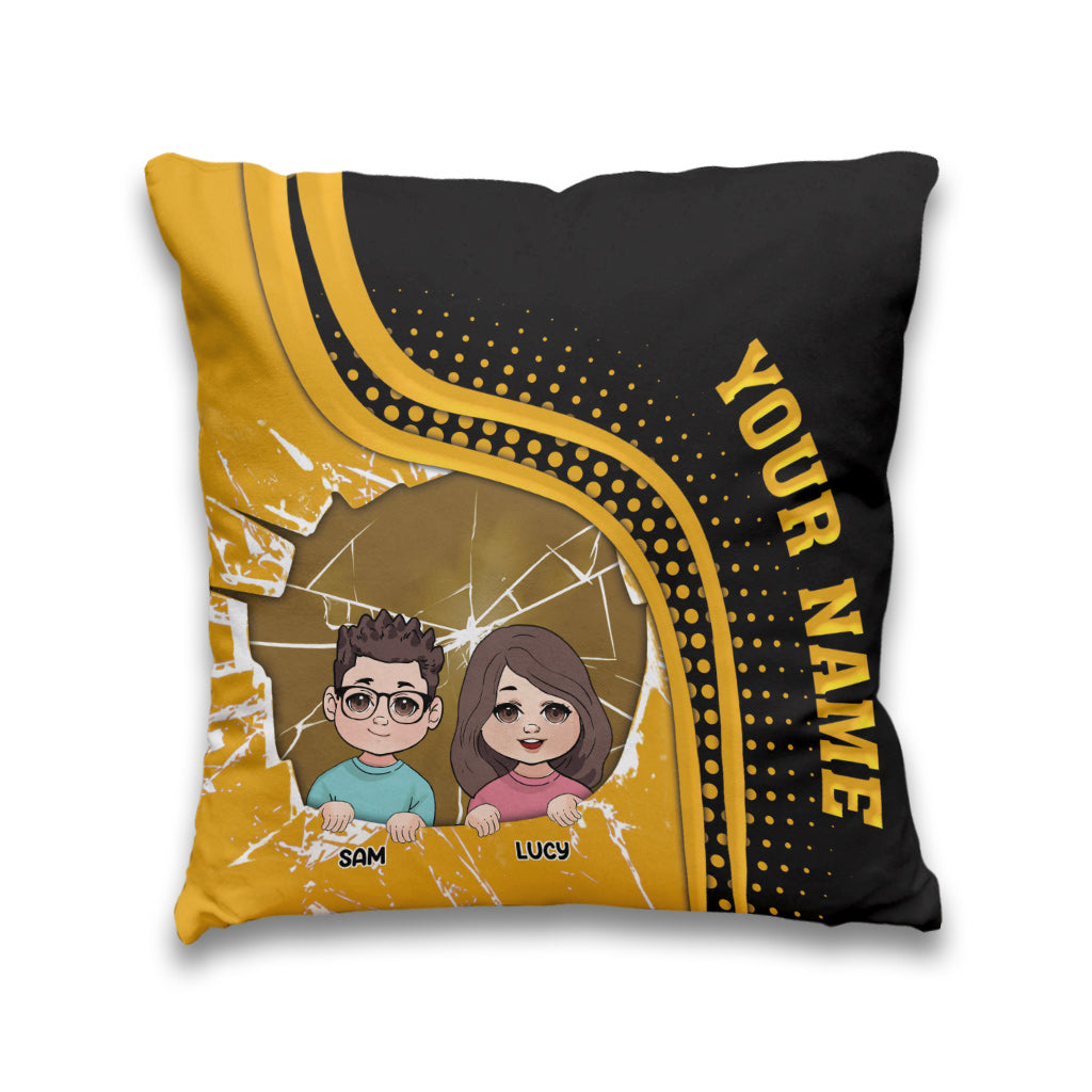 Meilleur papa du monde - Coussin décoratif personnalisé pour papa
