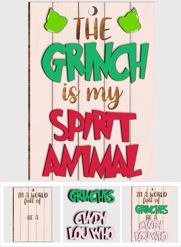 Mon animal totem - Étole de Noël personnalisée, ornement en bois à 2 couches