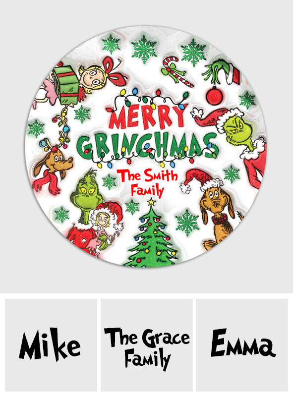 Merry Grinchmas - Personalized Stole Christmas Round Rug