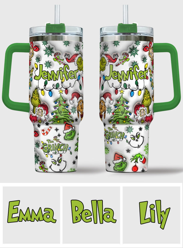 Any Name - Personalized Stole Christmas Tumbler With Handle