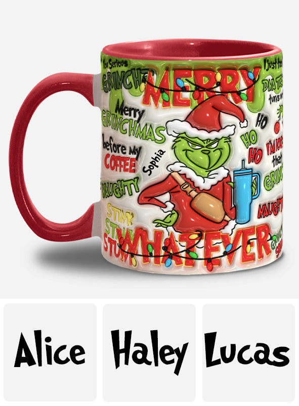 Merry Grinchmas - Personalized Stole Christmas Accent Mug