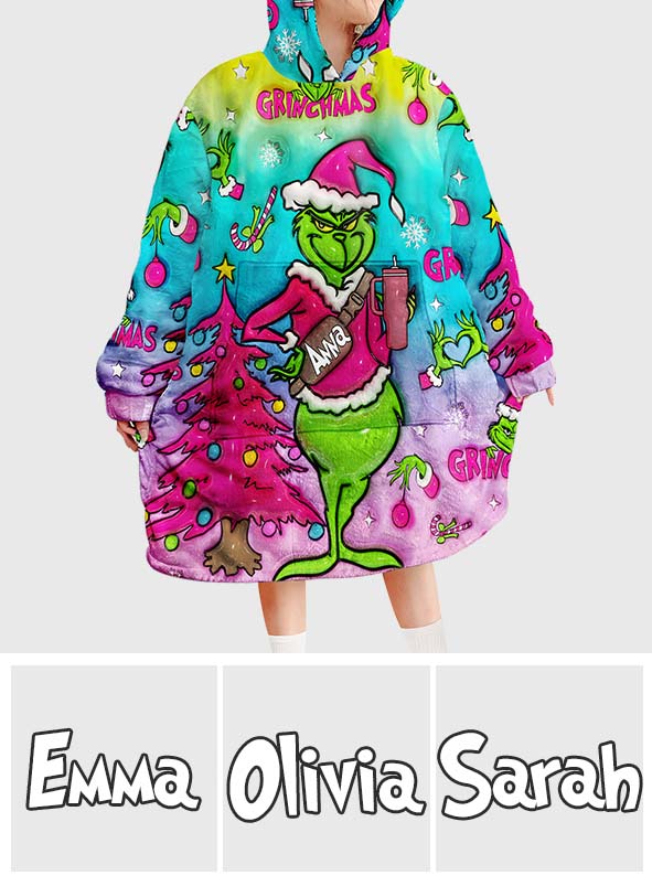 Holo Christmas - Personalized Stole Christmas Blanket Hoodie