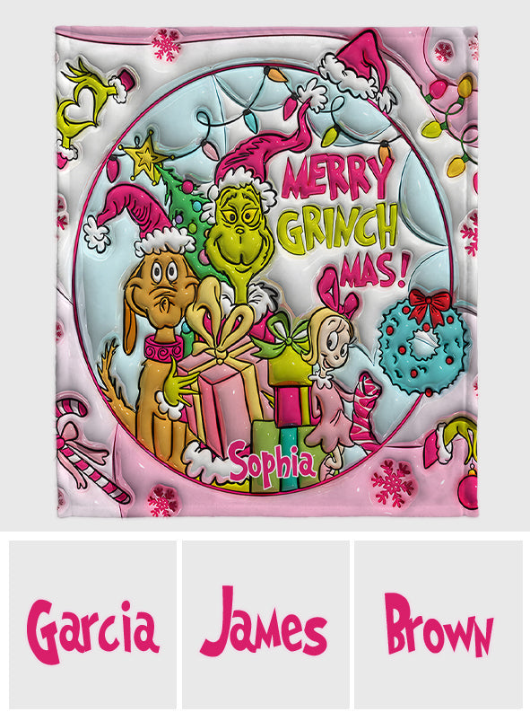 Merry Grinchmas - Personalized Stole Christmas Blanket