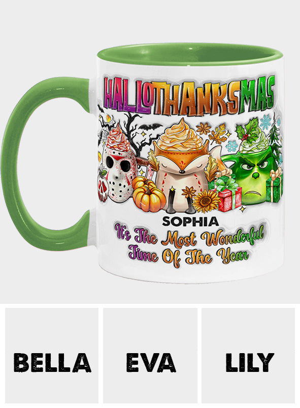 Joyeux Hallothanksmas - Mug personnalisé avec étole de Noël