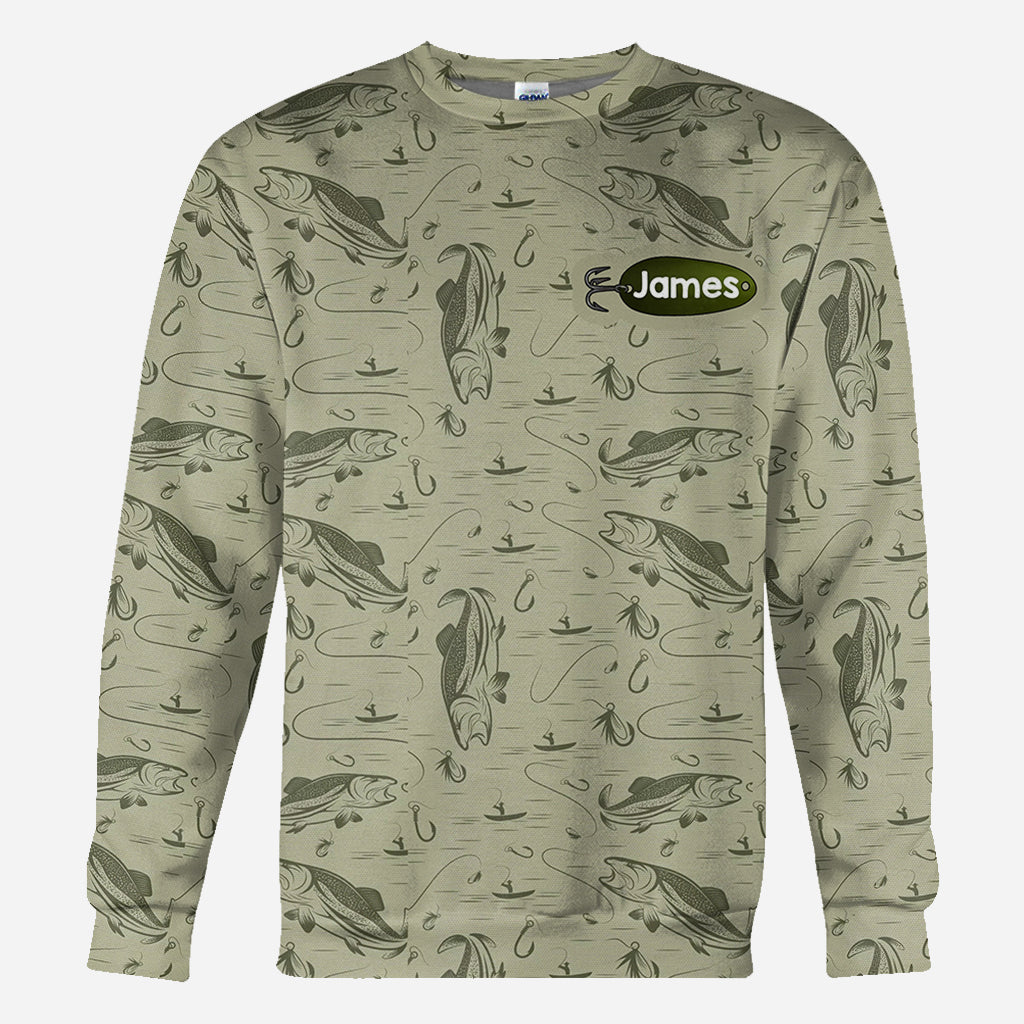 Accro à être papa/grand-père... - T-shirt de pêche personnalisé