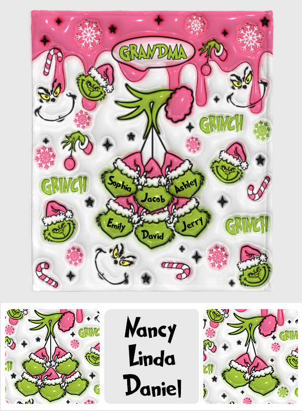 Green Mama/ Nana... - Personalized Stole Christmas Blanket