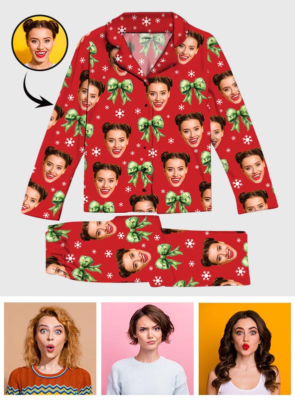 Pyjama de Noël Coquette Grinchmas - Étole personnalisée et chemise à boutons