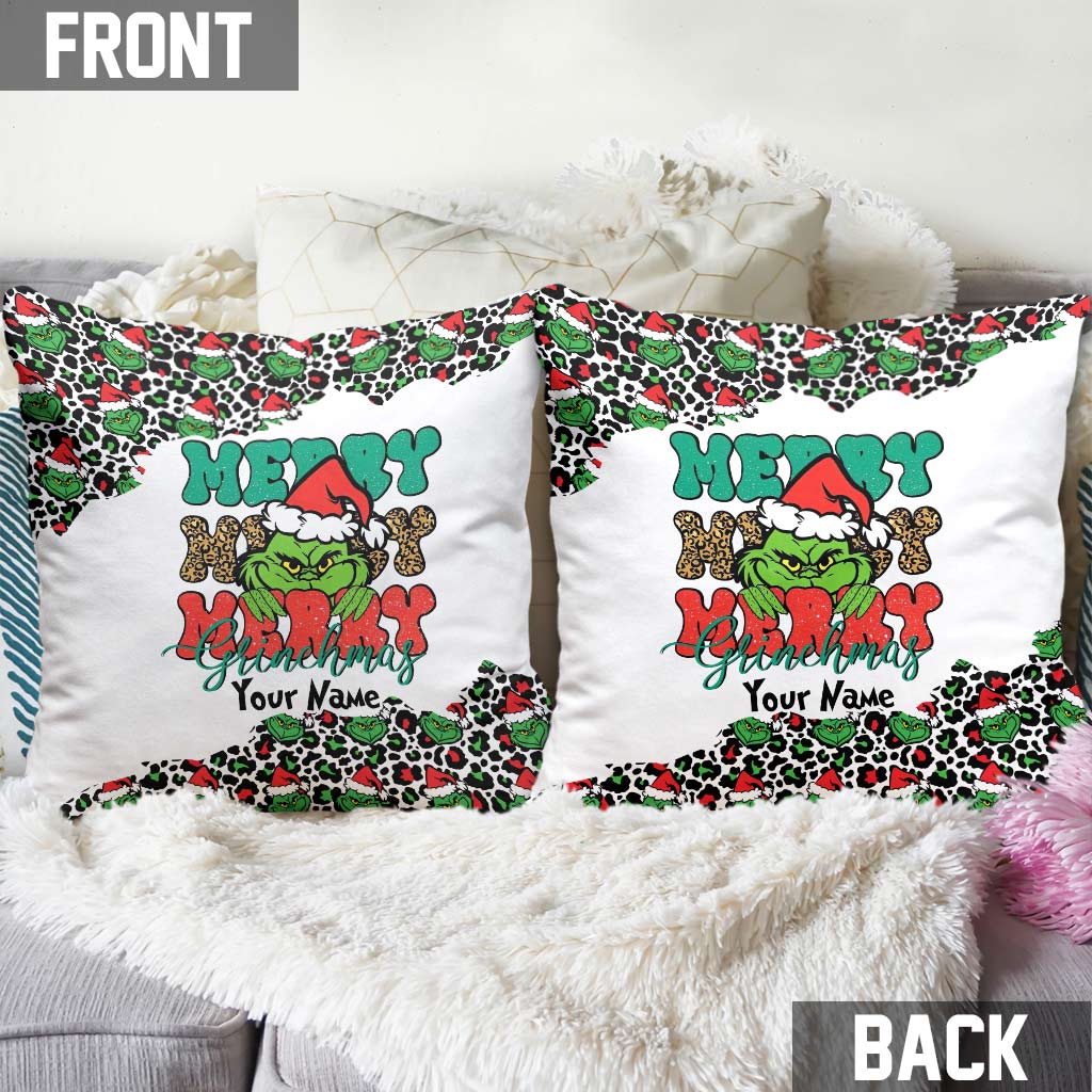 Merry Merry - Personalized Stole Christmas Throw Pillow