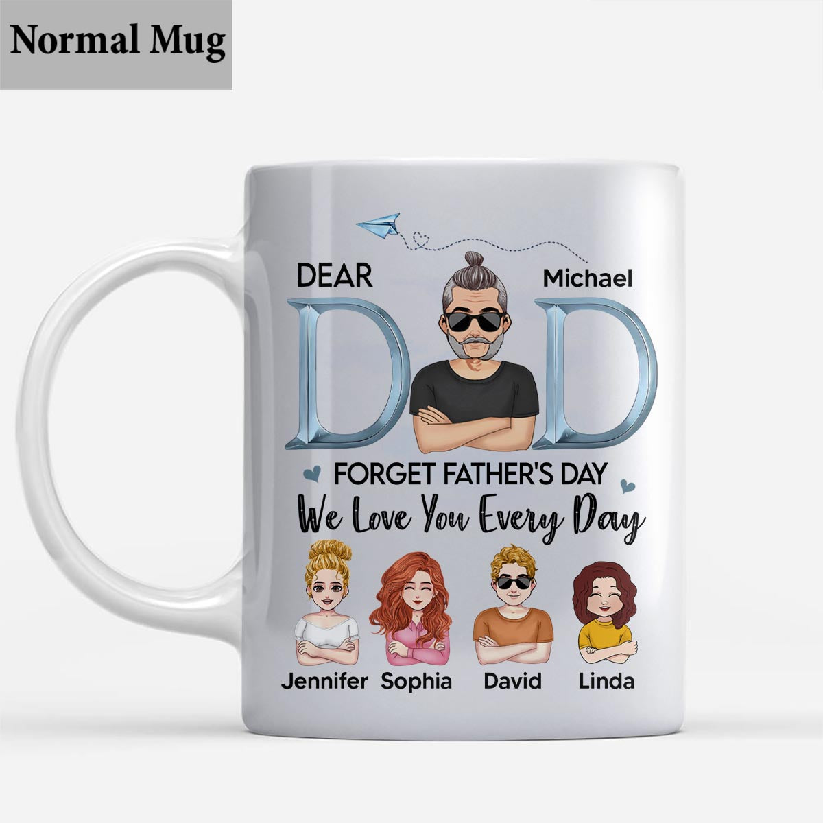 On t'aime tous les jours, papa - Mug personnalisé pour père