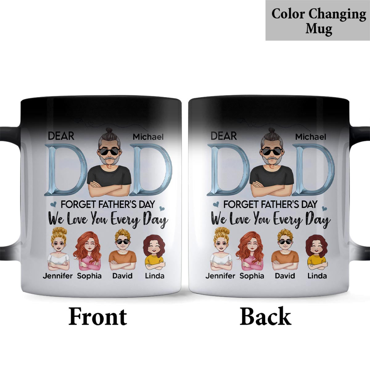 On t'aime tous les jours, papa - Mug personnalisé pour père