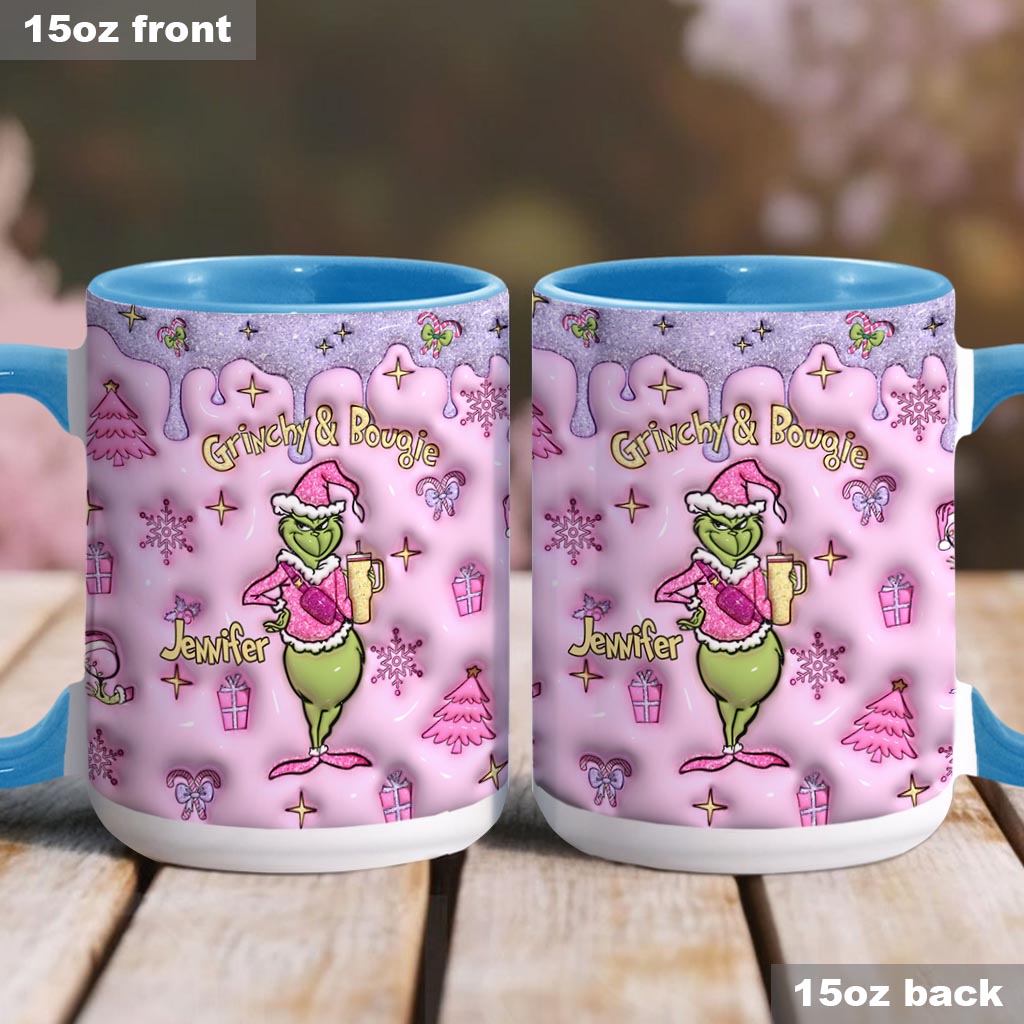 Grinchy & Bougie - Personalized Stole Christmas Accent Mug
