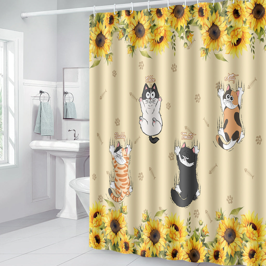 Rideau de douche personnalisé avec chats mignons