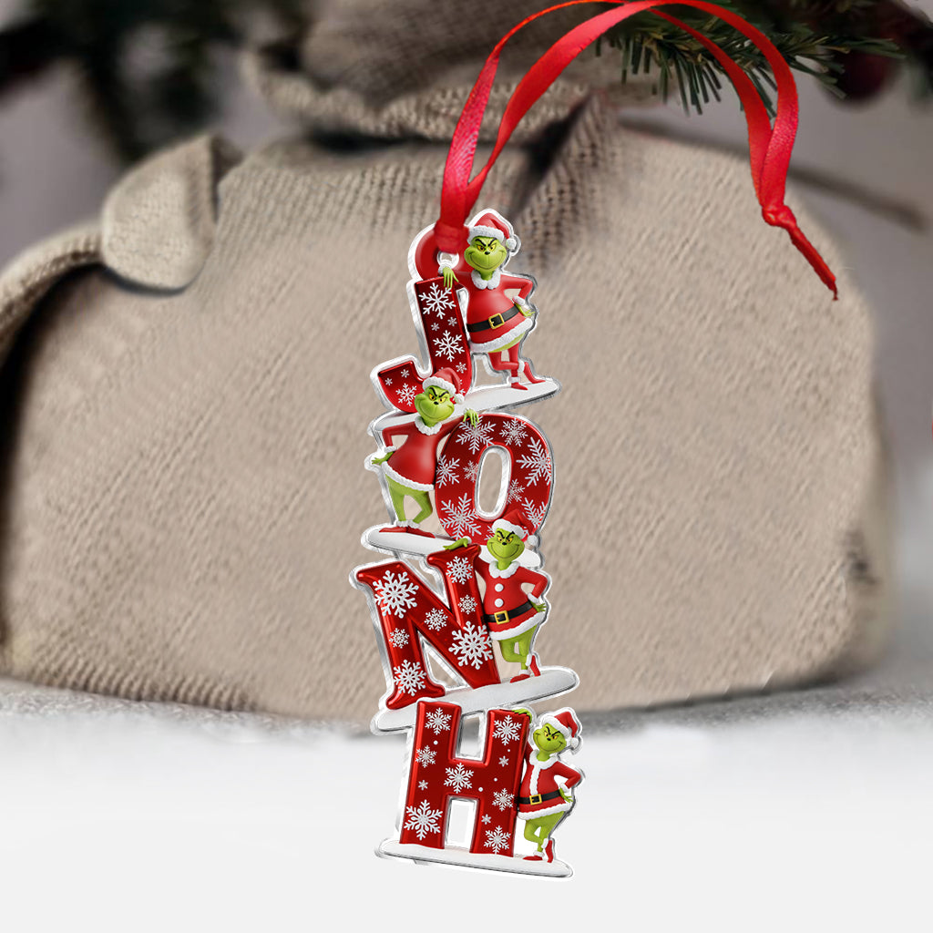 Perfect Green Monster Name Letter - Personalized Stole Christmas Transparent Ornament