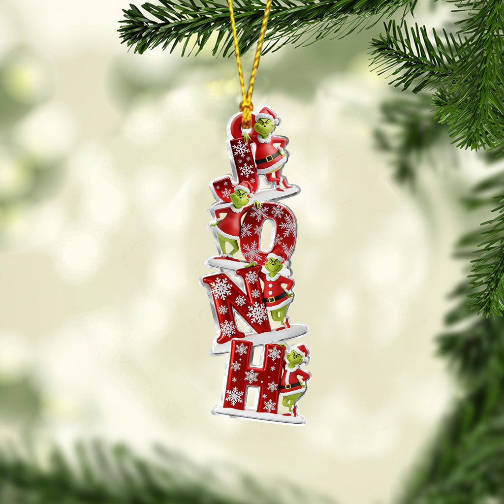 Perfect Green Monster Name Letter - Personalized Stole Christmas Transparent Ornament