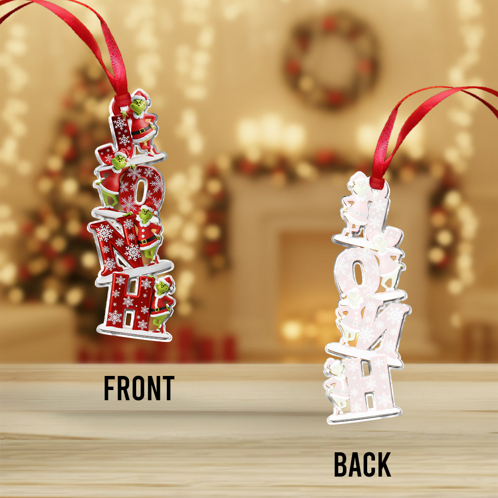 Perfect Green Monster Name Letter - Personalized Stole Christmas Transparent Ornament