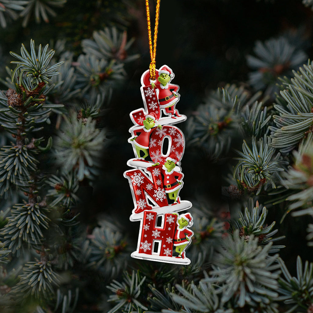 Perfect Green Monster Name Letter - Personalized Stole Christmas Transparent Ornament