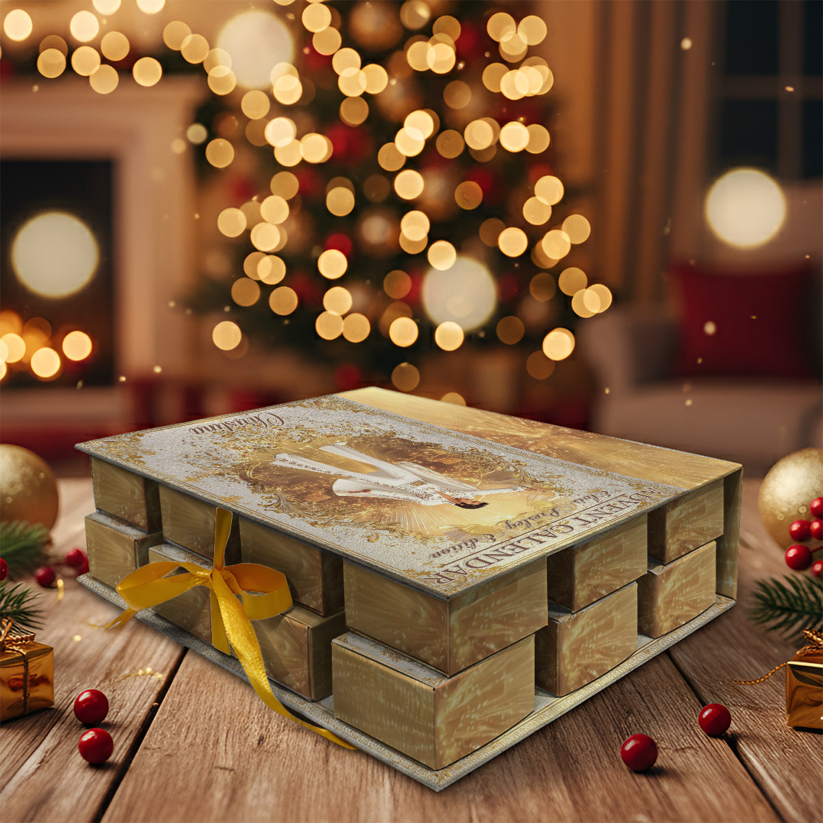 The King Of Rock And Roll - Personalized King of Rock and Roll Folded Advent Calendar With Ornaments