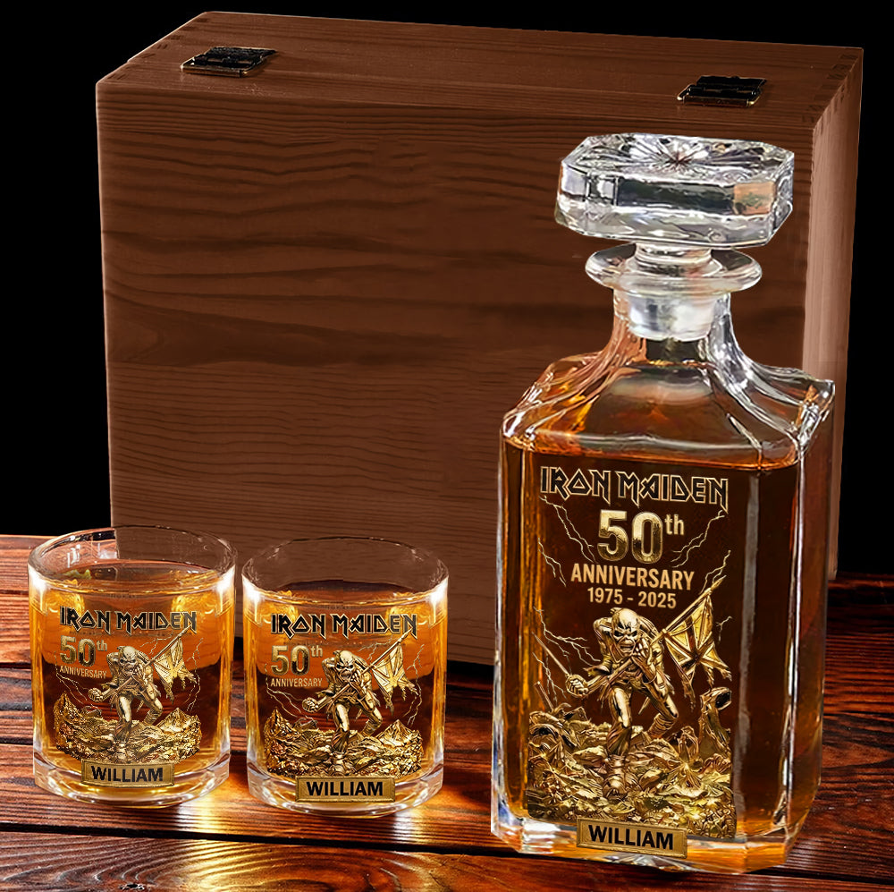 Heavy Metal Anniversary - Personalized Iron Maiden Whiskey Decanter Set