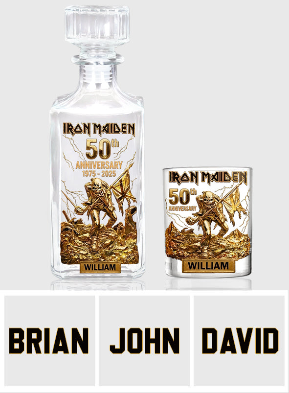 Heavy Metal Anniversary - Personalized Iron Maiden Whiskey Decanter Set